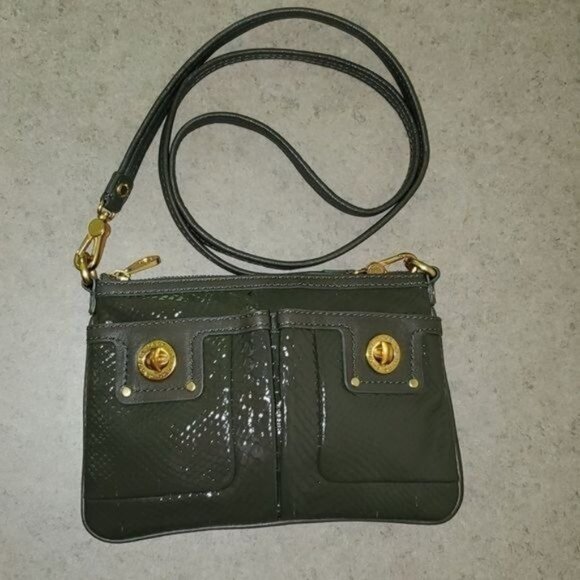 Marc Jacobs Leather Bag Crossbody Gray Satchel Handbag Shoulder WOMAN'S WOMEN'S - Picture 2 of 16